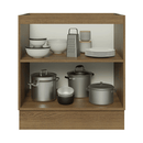 Balcão de Cozinha 70 cm 2 Portas (Sem Tampo) Rustic/Cinza Lux Madesa