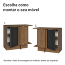 Balcão de Canto 1 Porta Rustic/Preto Lux Madesa