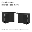 Balcão de Canto 1 Porta Suspenso Preto Nice Madesa