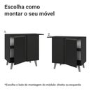 Balcão de Canto 1 Porta Com Pés Preto Nice Madesa