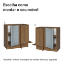 Balcão de Canto 1 Porta (Sem Tampo) Rustic/Cinza Lux Madesa