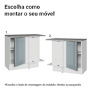 Balcão de Canto 1 Porta Branco/Cinza Lux Madesa