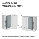Balcão de Canto 1 Porta (Sem Tampo) Branco/Cinza Lux Madesa