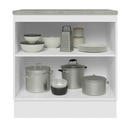 Balcão de Cozinha 80 cm 2 Portas Branco/Cinza Lux Madesa