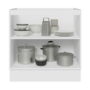 Balcão de Cozinha 80 cm 2 Portas (Sem Tampo) Branco/Cinza Lux Madesa