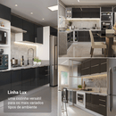 Balcão de Cozinha 80 cm 2 Gavetas (Sem Tampo) Branco/Preto Lux Madesa