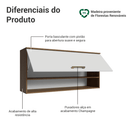 Armário Aéreo 105 cm 1 Porta Basculante Rustic/Branco Lille Madesa