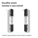 Paneleiro 40 cm 2 Portas e 2 Nichos Branco/Preto Lux Madesa
