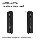 Paneleiro 40 cm 2 Portas Suspenso Preto Nice Madesa