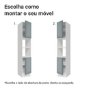 Paneleiro 40 cm 2 Portas e 2 Nichos Branco/Cinza Lux Madesa