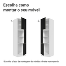 Paneleiro 60 cm 3 Portas Branco/Preto Lux Madesa