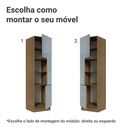 Paneleiro 60 cm 3 Portas Rustic/Cinza Lux Madesa