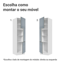 Paneleiro 60 cm 3 Portas Branco/Cinza Lux Madesa
