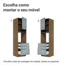 Torre Quente 60 cm 1 Porta e 3 Gavetas Rustic/Cinza Lux Madesa