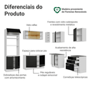 Armário de Cozinha Completa de Canto 399 cm Branco/Preto Lux Madesa 01