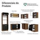 Armário de Cozinha Completa de Canto 416 x 60 cm Rustic/Preto Lux Madesa 01