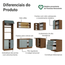 Armário de Cozinha Completa de Canto 416 x 60 cm Rustic/Cinza Lux Madesa 01