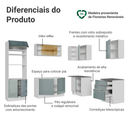 Armário de Cozinha Completa de Canto 416 x 60 cm Branco/Cinza Lux Madesa 01