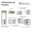Armário de Cozinha Completa de Canto 416 x 60 cm Branco/Branco Veludo Lux Madesa 01