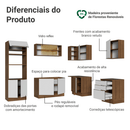 Armário de Cozinha Completa de Canto 416 x 60 cm Rustic/Branco Veludo Lux Madesa 01