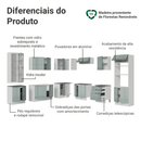 Armário de Cozinha Completa de Canto 549 cm Branco/Cinza Lux Madesa 01