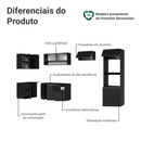 Armário de Cozinha Completa de Canto Suspenso 385 cm Preto Nice Madesa 01