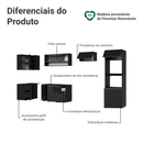 Armário de Cozinha Completa de Canto Suspenso 385 cm Preto Nice Madesa 02