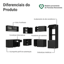 Armário de Cozinha Completa de Canto 445 cm Suspenso Preto Nice Madesa 03