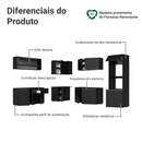 Armário de Cozinha Completa de Canto 445 cm Suspenso Preto Nice Madesa 04