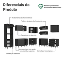 Armário de Cozinha Completa de Canto 465 cm Preto Nice Madesa 01