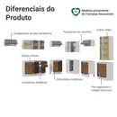 Armário de Cozinha Completa de Canto 507 cm Branco/Rustic/Crema Smart 100% MDF Madesa 01