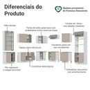 Armário de Cozinha Completa de Canto 549 cm Branco/Crema Vik Madesa 01