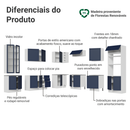 Armário de Cozinha Completa de Canto 549 cm Branco/Azul Vik Madesa 01