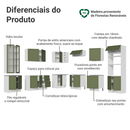 Armário de Cozinha Completa de Canto 549 cm Branco/Verde Vik Madesa 01