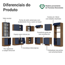 Armário de Cozinha Completa de Canto 549 cm Rustic/Azul Vik Madesa 01