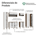 Armário de Cozinha Completa 285 cm Rustic/Branco Lille Madesa 01