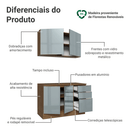Armário de Cozinha Compacta 120 cm Rustic/Cinza Lux Madesa 01