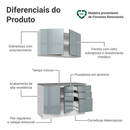Armário de Cozinha Compacta 120 cm Branco/Cinza Lux Madesa 01