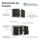 Armário de Cozinha Compacta 120 x 60 cm Branco/Preto Lux Madesa 02