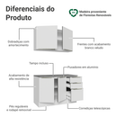 Armário de Cozinha Compacta 120 x 60 cm Branco/Branco Veludo Lux Madesa 02