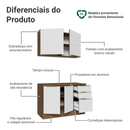 Armário de Cozinha Compacta 120 x 60 cm Rustic/Branco Veludo Lux Madesa 02