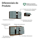 Armário de Cozinha Compacta 180 x 60 cm Rustic/Cinza Lux Madesa 03
