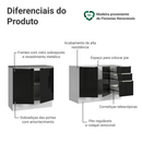 Armário de Cozinha Compacta 200 cm Branco/Preto Lux Madesa 05