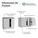 Armário de Cozinha Compacta 200 x 60 cm Branco/Branco Veludo Lux Madesa 06