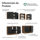 Armário de Cozinha Completa 240 cm Rustic/Preto Lux Madesa 09