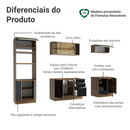 Armário de Cozinha Completa 270 x 60 cm Rustic/Preto Lux Madesa 06