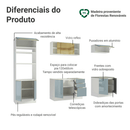 Armário de Cozinha Completa 270 x 60 cm Branco/Cinza Lux Madesa 06