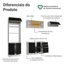 Armário de Cozinha Completa 270 cm Branco/Preto Lux Madesa 07
