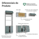 Armário de Cozinha Completa 270 x 60 cm Branco/Cinza Lux Madesa 08