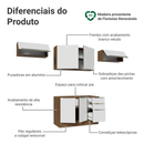 Armário de Cozinha Completa 280 x 60 cm Rustic/Branco Veludo Lux Madesa 02